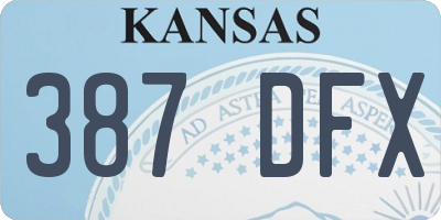 KS license plate 387DFX