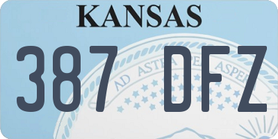 KS license plate 387DFZ