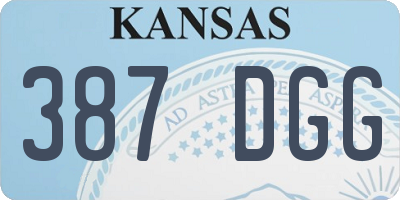 KS license plate 387DGG