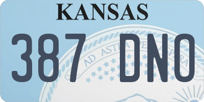 KS license plate 387DNO