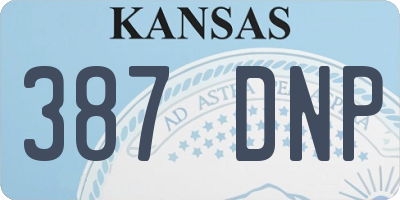 KS license plate 387DNP