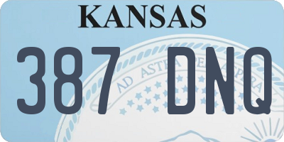 KS license plate 387DNQ