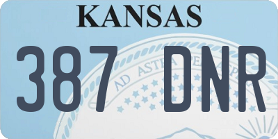 KS license plate 387DNR
