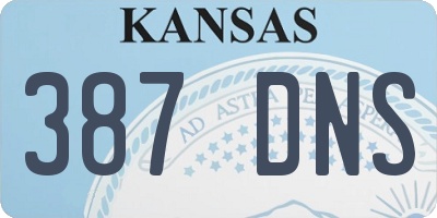 KS license plate 387DNS