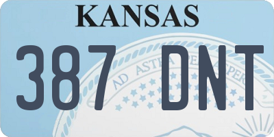 KS license plate 387DNT