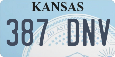 KS license plate 387DNV