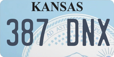KS license plate 387DNX
