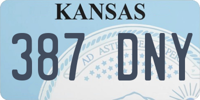 KS license plate 387DNY