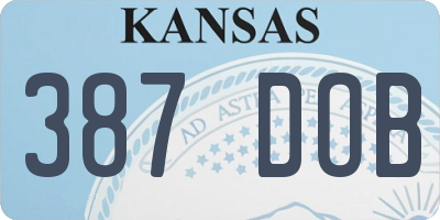 KS license plate 387DOB