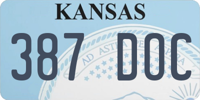 KS license plate 387DOC