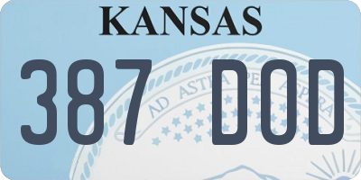 KS license plate 387DOD