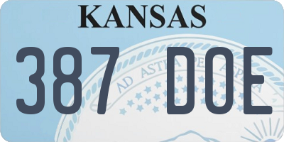 KS license plate 387DOE