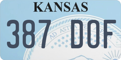 KS license plate 387DOF