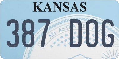 KS license plate 387DOG