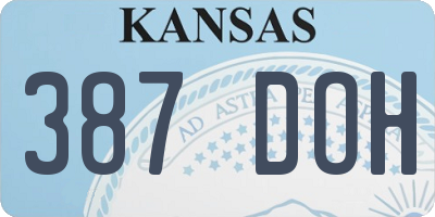 KS license plate 387DOH