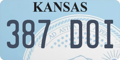 KS license plate 387DOI