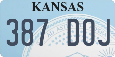 KS license plate 387DOJ