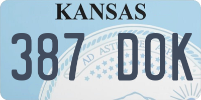 KS license plate 387DOK