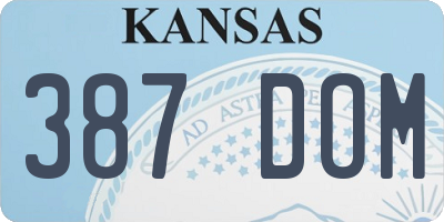 KS license plate 387DOM