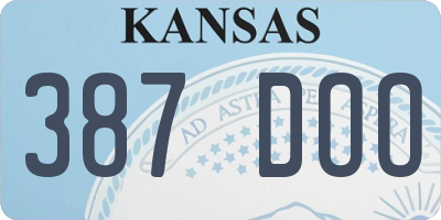 KS license plate 387DOO