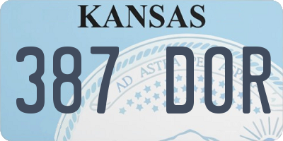 KS license plate 387DOR