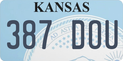 KS license plate 387DOU