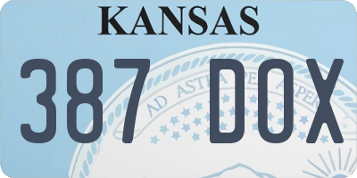 KS license plate 387DOX