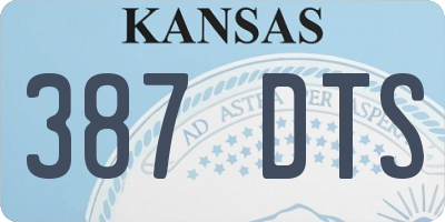 KS license plate 387DTS