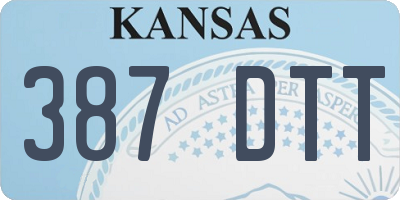KS license plate 387DTT