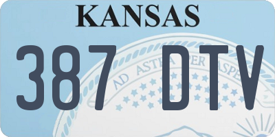 KS license plate 387DTV