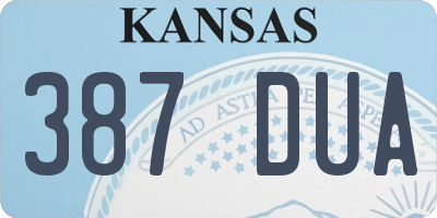 KS license plate 387DUA