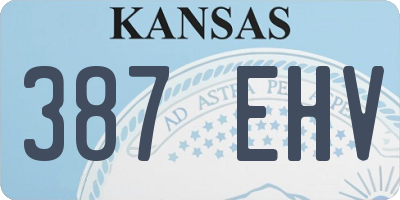 KS license plate 387EHV