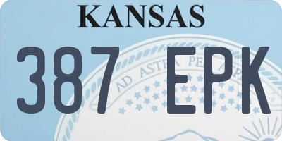 KS license plate 387EPK