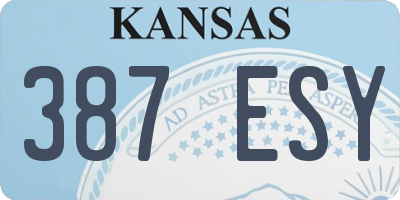 KS license plate 387ESY