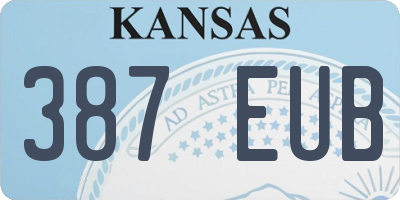 KS license plate 387EUB