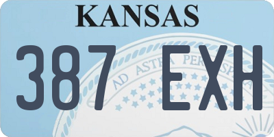 KS license plate 387EXH