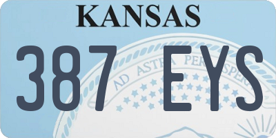 KS license plate 387EYS