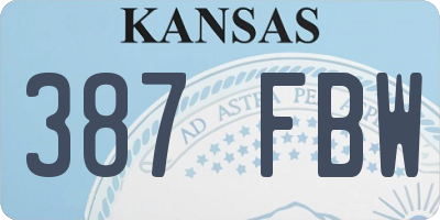 KS license plate 387FBW