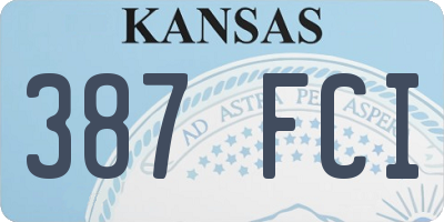 KS license plate 387FCI