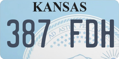 KS license plate 387FDH
