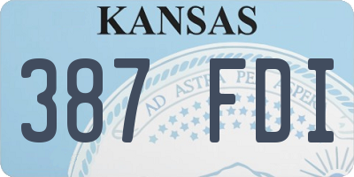 KS license plate 387FDI