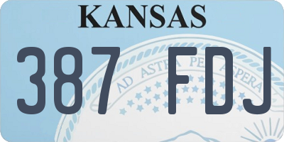 KS license plate 387FDJ