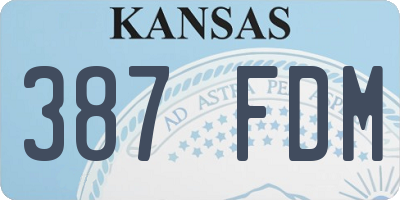 KS license plate 387FDM