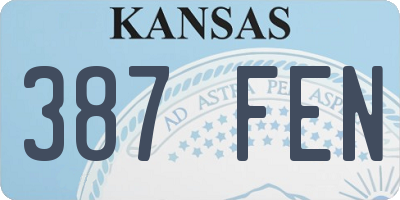 KS license plate 387FEN