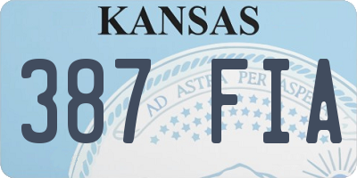 KS license plate 387FIA