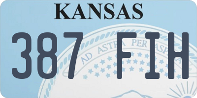 KS license plate 387FIH