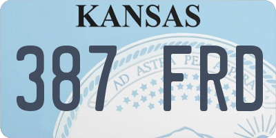 KS license plate 387FRD