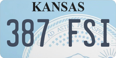 KS license plate 387FSI