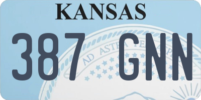 KS license plate 387GNN