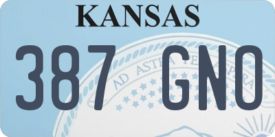 KS license plate 387GNO